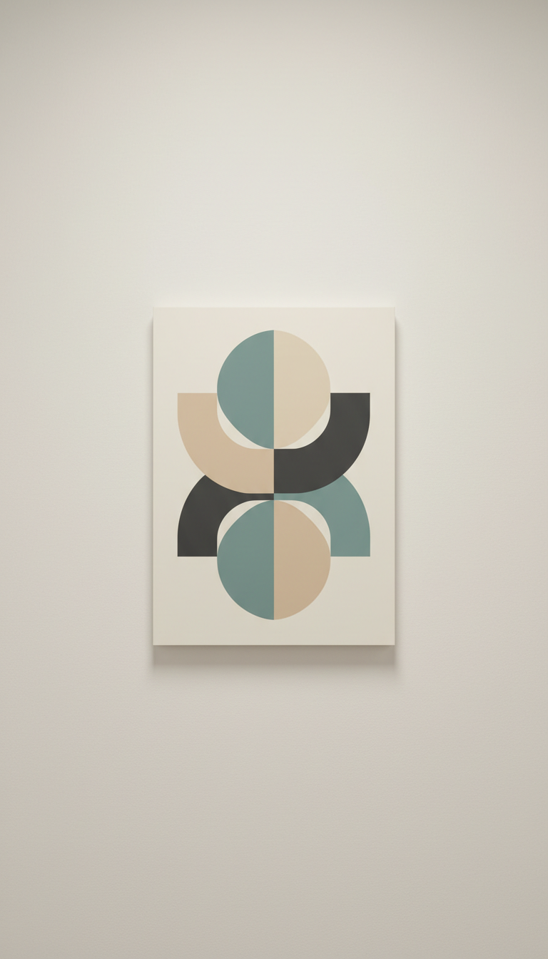 Limited Geometric Color Block in Warm Ivory