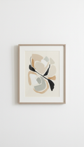 Framed Abstract Print in Soft Stone