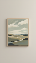 Original Canvas Landscape in Muted Sage